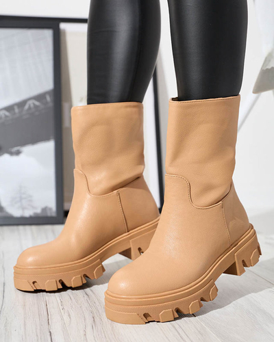 Bottines à enfiler pour femme avec isolation camel Mekira - Footwear