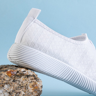 OUTLET Baskets blanches pour femmes à enfiler Smegin - Chaussures