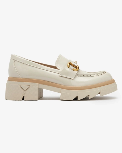 Mocassins femme beige laqué avec cristaux Inriw - Footwear