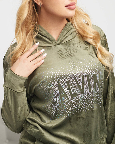 Ensemble de survêtement pour femme vert avec paillettes - Vêtements