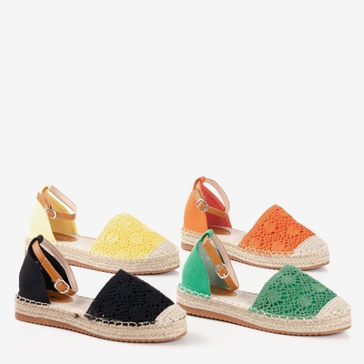 Espadrilles orange avec dessus Asti ajouré - Chaussures