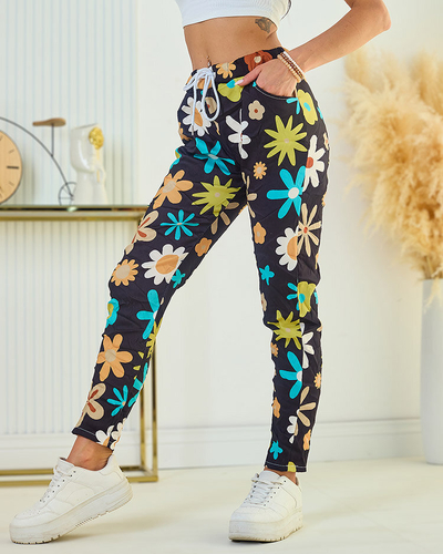 Royalfashion Pantalon femme en tissu floral