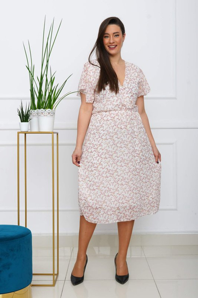 Robe à fleurs blanche pour femme GRANDE TAILLE - Vêtements