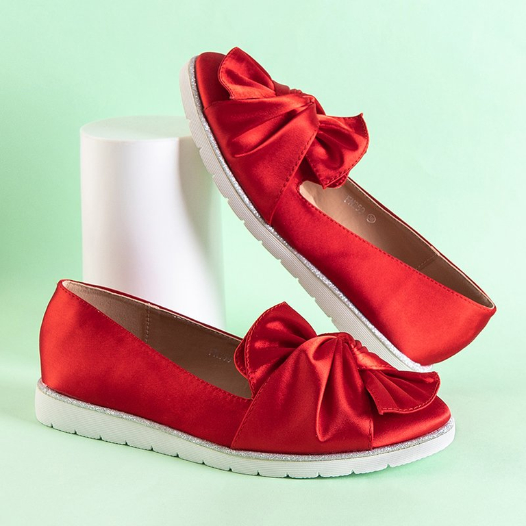 Mocassins femme rouges avec un nœud Laverton - Chaussures