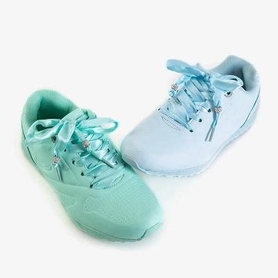 OUTLET Chaussures de sport pour femmes bleues à nouer avec un ruban Minorina - Footwear