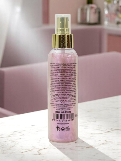 USHAS Summer Spray – Enlumineur liquide pour le visage et le corps Rose