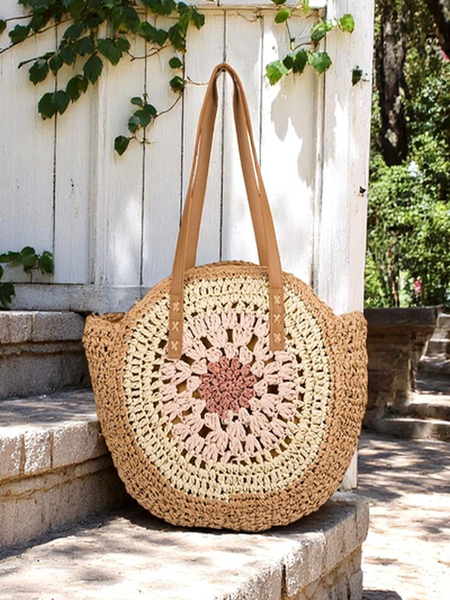 Royalfashion Sac en paille pour femme Flora Grande