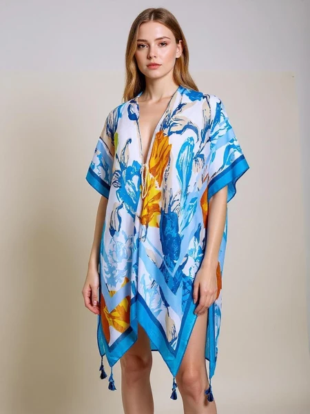 Paréo Callista – robe de plage colorée Royalfashion avec décolleté en V