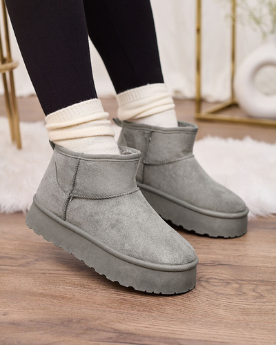 Royalfashion Gris Bottes de neige à plateforme pour femmes Ersinella