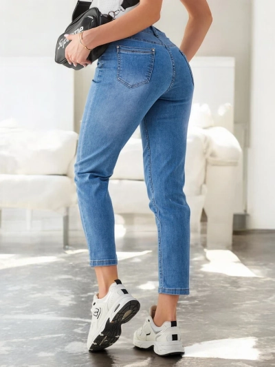 Royalfashion Jeans Mom en Coton pour Femmes