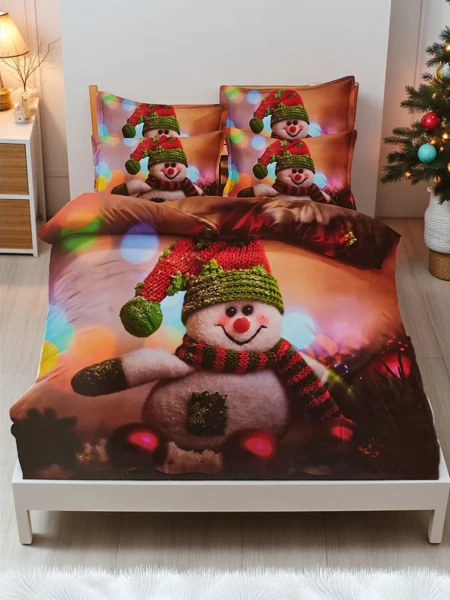 Royalfashion Linge de lit de Noël 160x200 ensemble 3 pièces