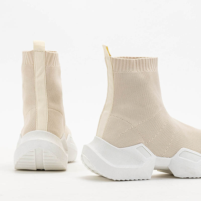 Beige Baskets hautes Gohi pour femme - Chaussures