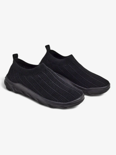 Baskets pour femmes Andromeda Nero – chaussures textiles noires légères à semelle plate