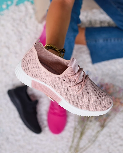Rose chaussures de sport en tissu pour femmes Vobbu- Footwear