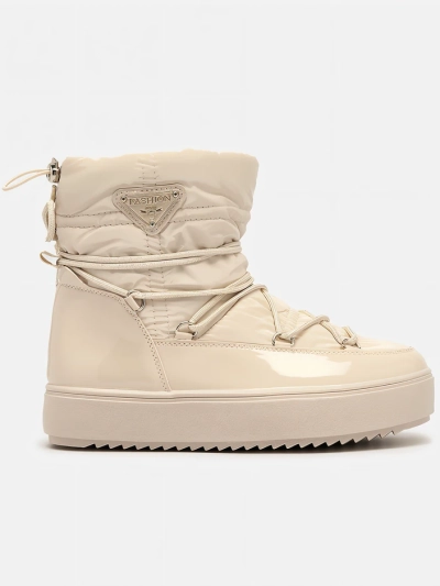 Royalfashion Bottes à enfiler pour femmes bottes de neige a'la en beige Vevnose