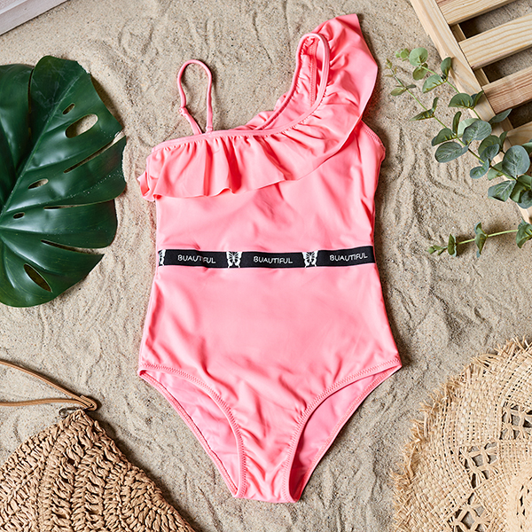 Maillot de bain 1 pièce femme rose à volant - Sous-vêtements