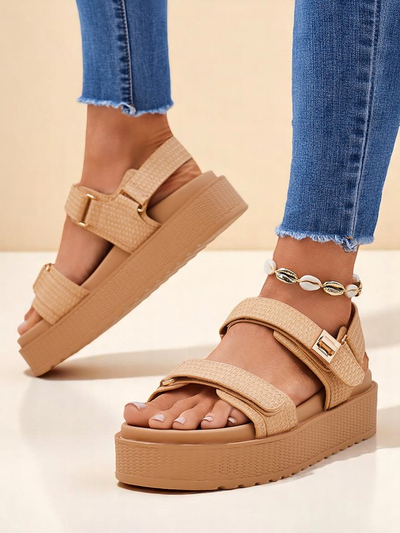 Sandales pour femmes à plateforme Royalfashion Beige Lavinia - été confortable