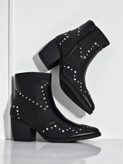 Bottines santiags à talons avec strass Glaciere