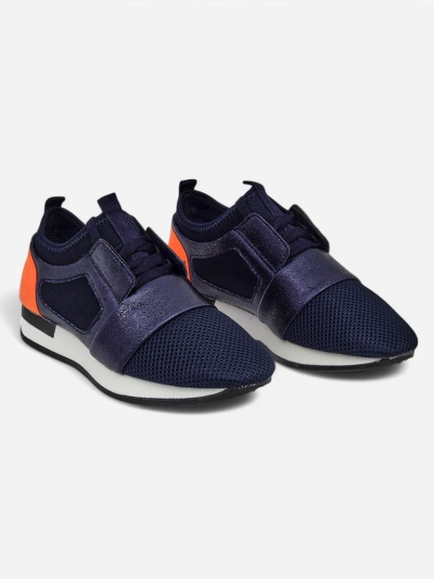 Vittoria Chaussures Bleu Marine pour Femmes en Cuir Écologique