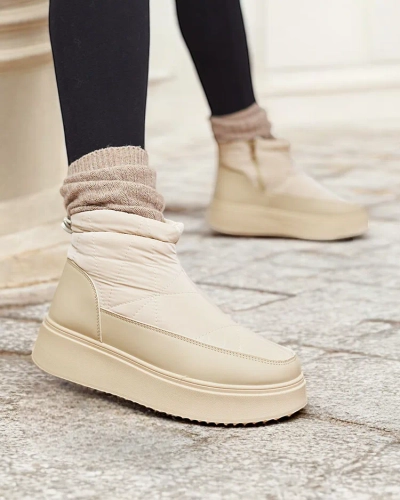 Royalfashion Bottes de neige pour femme de couleur beige Fopinia