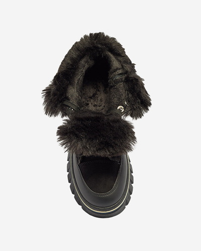 Bottes de neige noires à plateforme et à lacets pour femmes Neatesa - Footwear