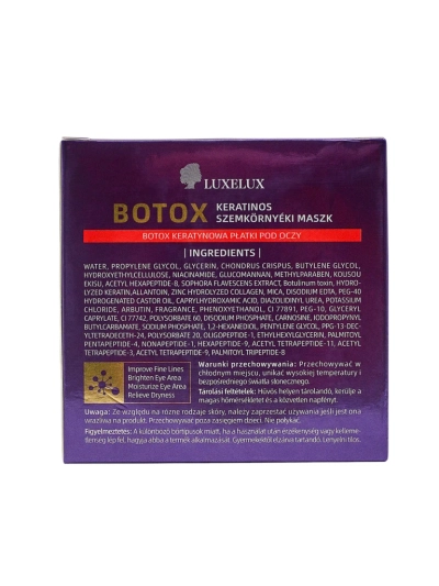 Luxelux Masque contour des yeux anti-rides au Botox Patchs pour les yeux 60pcs