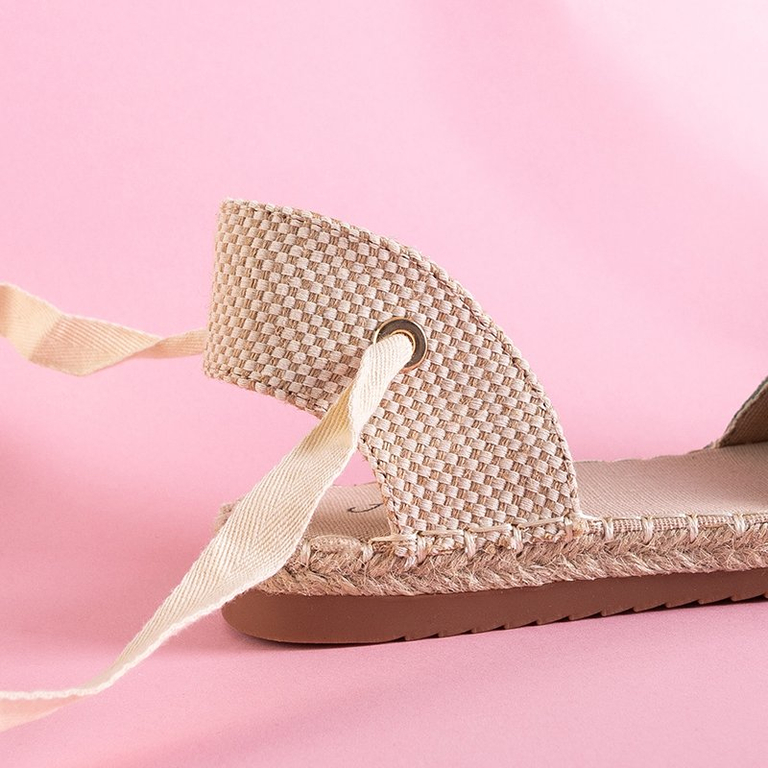 Espadrilles nouées pour femmes en vert Edola - Chaussures