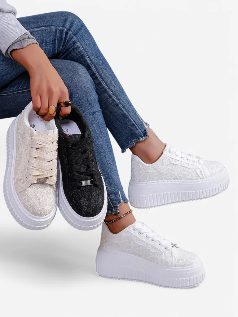 Royalfashion Baskets Femme Sport avec Lacets Coronna