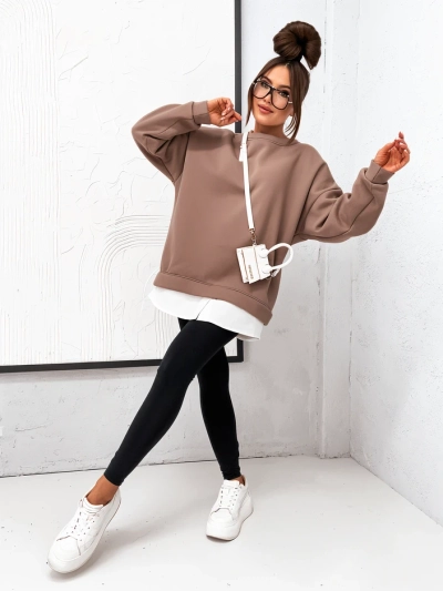 Sweatshirt en coton pour femmes Royalfashion avec partie inférieure amovible
