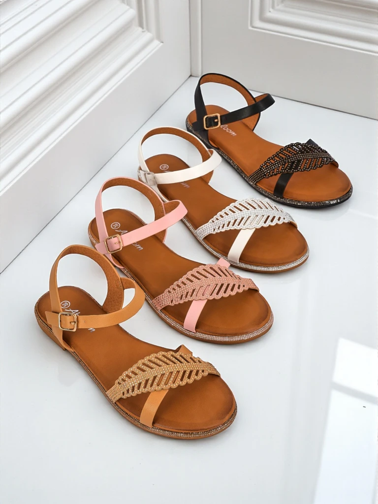 Royalfashion Sandales plates pour femmes Willow Grace