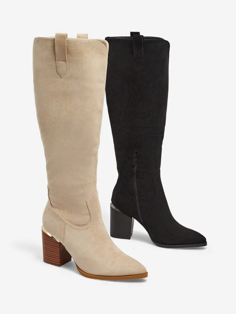Bottes pour Femmes Flora Beige Élégantes en Cuir pour l'Automne