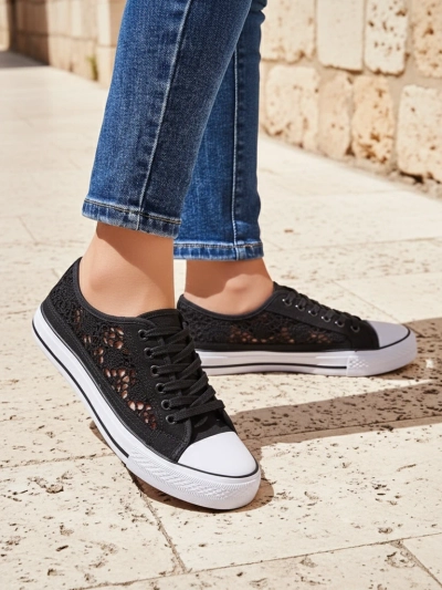 Baskets respirantes Calista Nero en dentelle pour femmes - collection été/printemps