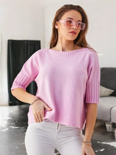 Royalfashion Pull en viscose pour femmes avec manches courtes