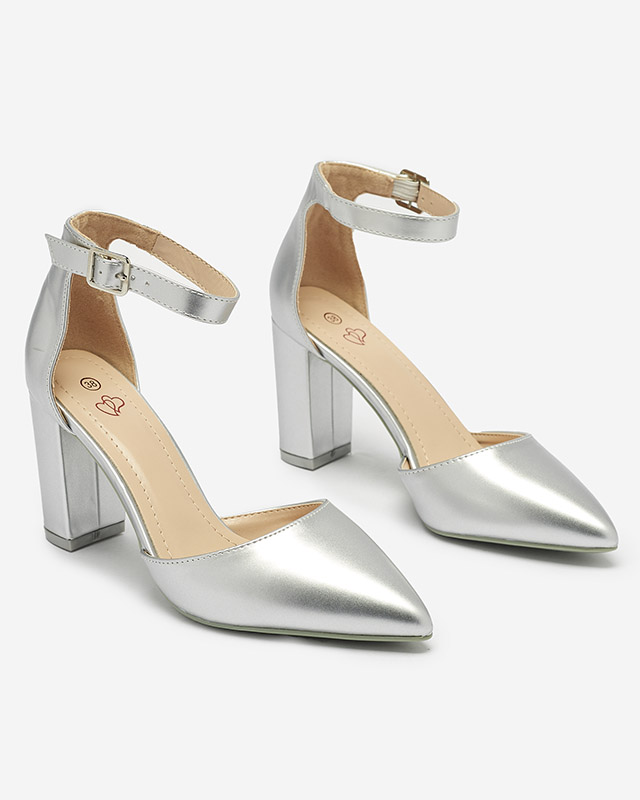 Escarpins à talon argentés pour femmes Alaudia- Footwear