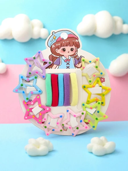 Ensemble de barrettes et d'élastiques colorés pour enfants