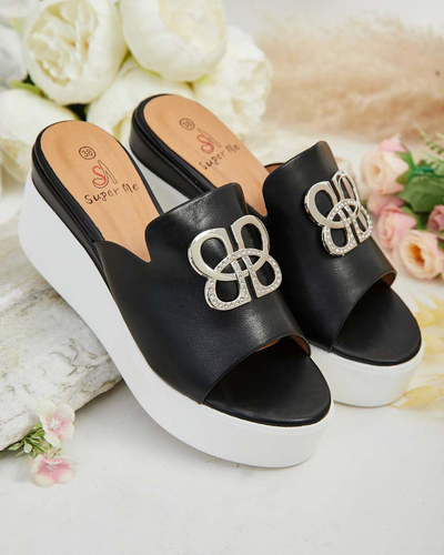 Royalfashion Tongs Sailme pour femme sur peau de chèvre