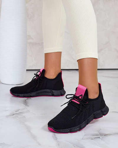 Chaussures de sport pour femmes noires et fuchsia Bommgi - Footwear