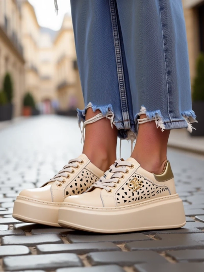 Royalfashion Baskets de sport perforées pour femmes Jovixi