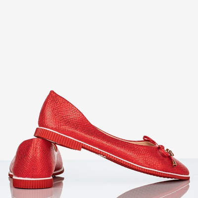 Ballerines rouges avec gaufrage décoratif Gavrilla - Chaussures 1