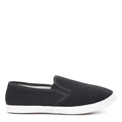Klasyczne, czarne slip on Tila- Obuwie