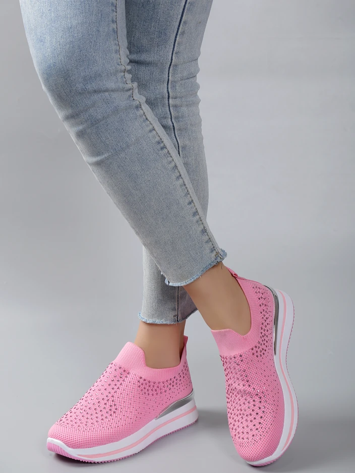 Chaussures de sport à enfiler Royalfashion pour femmes avec des strass Ceromie
