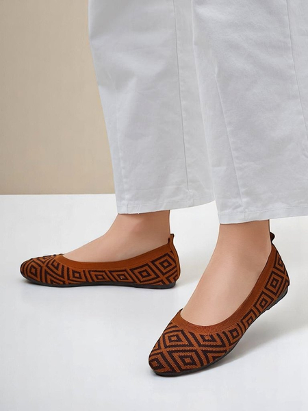 Royalfashion Ballerines en tissu pour femmes avec imprimé géométrique Metric
