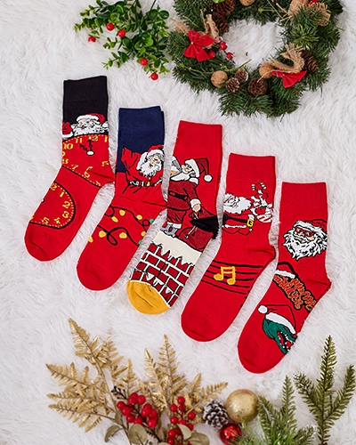 Royalfashion Chaussettes longues pour hommes pour les vacances 5/paquet