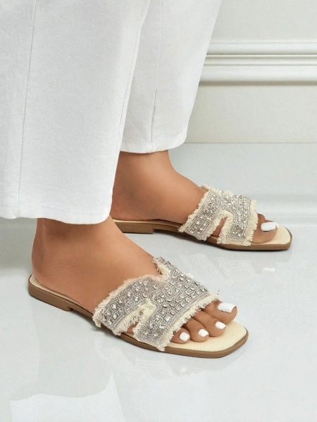 Royalfashion Sandales pour femmes avec strass CrystalEase