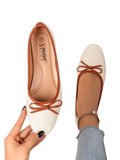 Royalfashion Ballerines pour femmes avec paillettes et un nœud Aramie