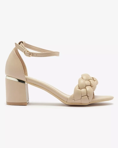 Beige Sandales à talon pour femme Marines - Footwear