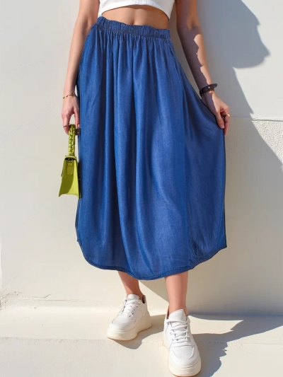 Jupe midi Royalfashion pour femmes style denim