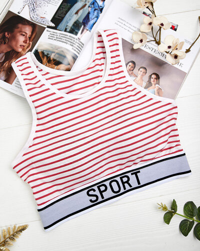 Royalfashion Soutien-gorge de sport rayé pour femme