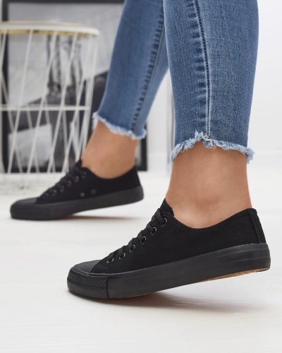 OUTLET Baskets classiques à lacets pour femme, noires Ogisa - Chaussures