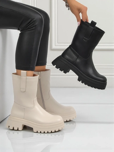 Bottines montantes pour femmes en cuir écologique Scarlet Mist